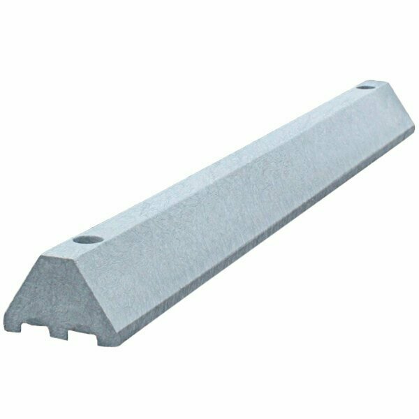 Plastics-R-Unique 4648PBGL Standard 4'' x 6'' x 4' Gray Parking Block with Channels 4664648PBG